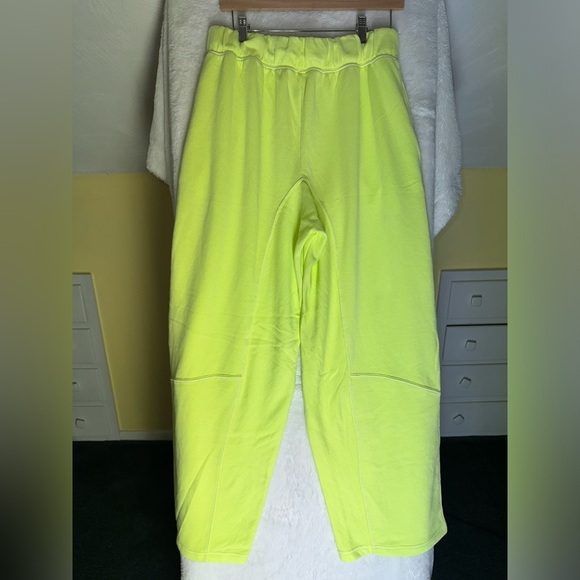 NEW FP Movement Free People MVP Pants Neon Green Slouchy Wide Loose Baggy Boho - Picture 4 of 13